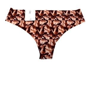 Calvin Klein Thong Underwear Womens Size Small Brown Panites NEW